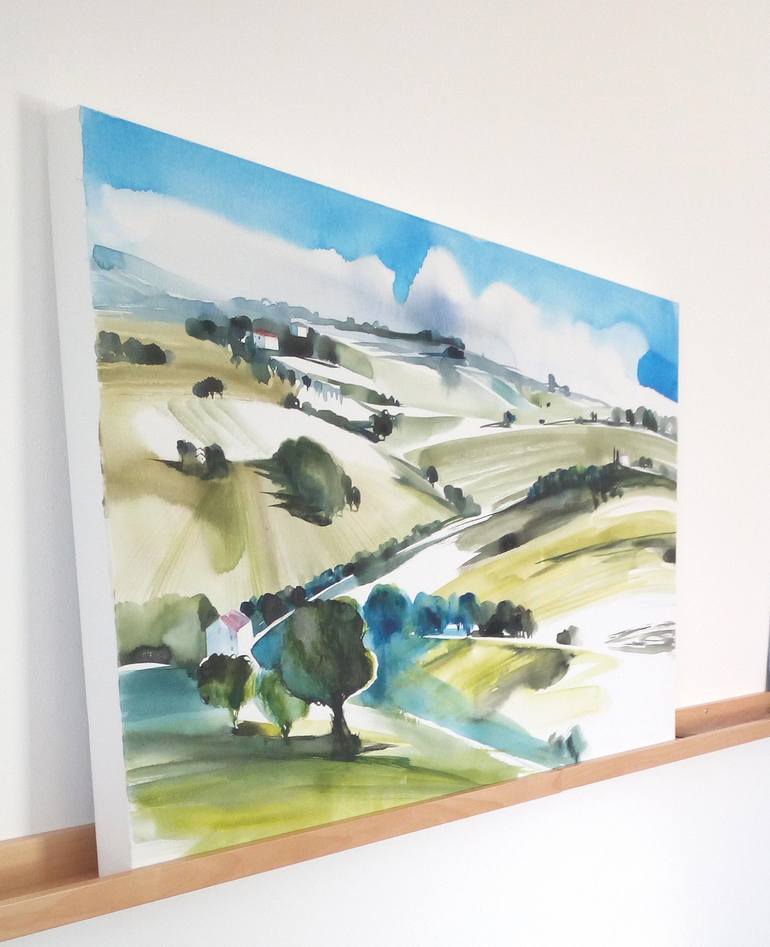 Original Abstract Landscape Painting by Cinzia Battistel