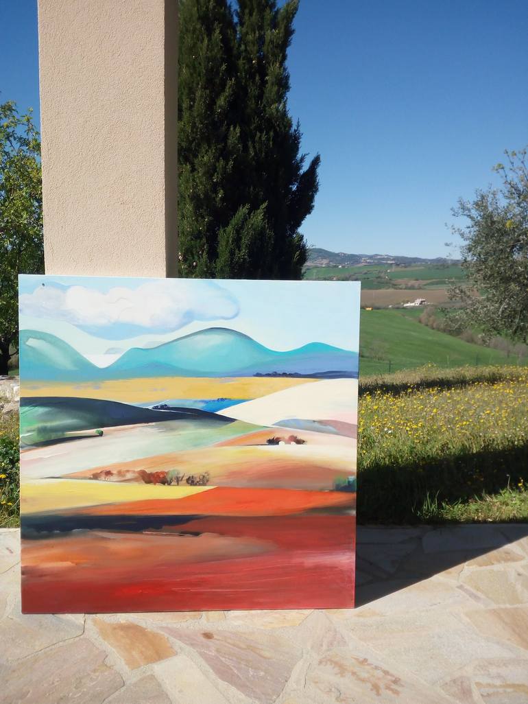 Original Abstract Landscape Painting by cinzia battistel