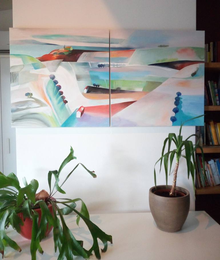 Original Abstract Landscape Painting by Cinzia Battistel
