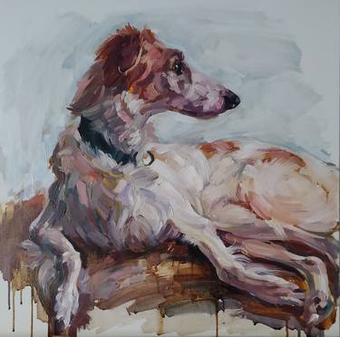 Original Contemporary Dogs Paintings by Olga Ivanenko