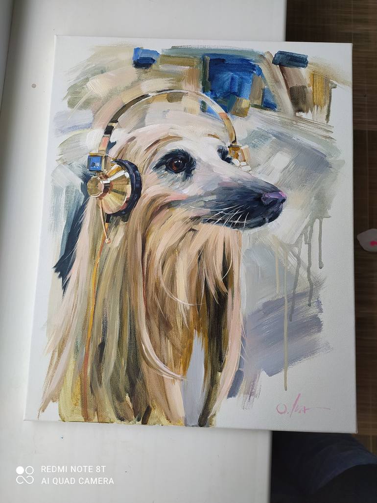 Original Figurative Dogs Painting by Olga Ivanenko