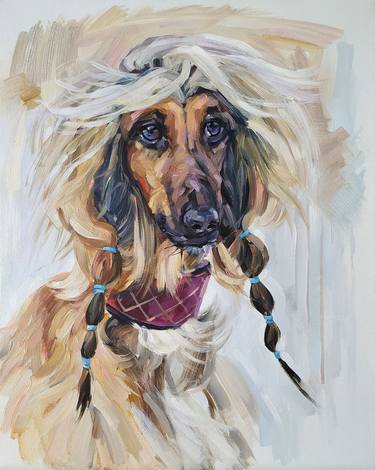 Original Figurative Dogs Paintings by Olga Ivanenko