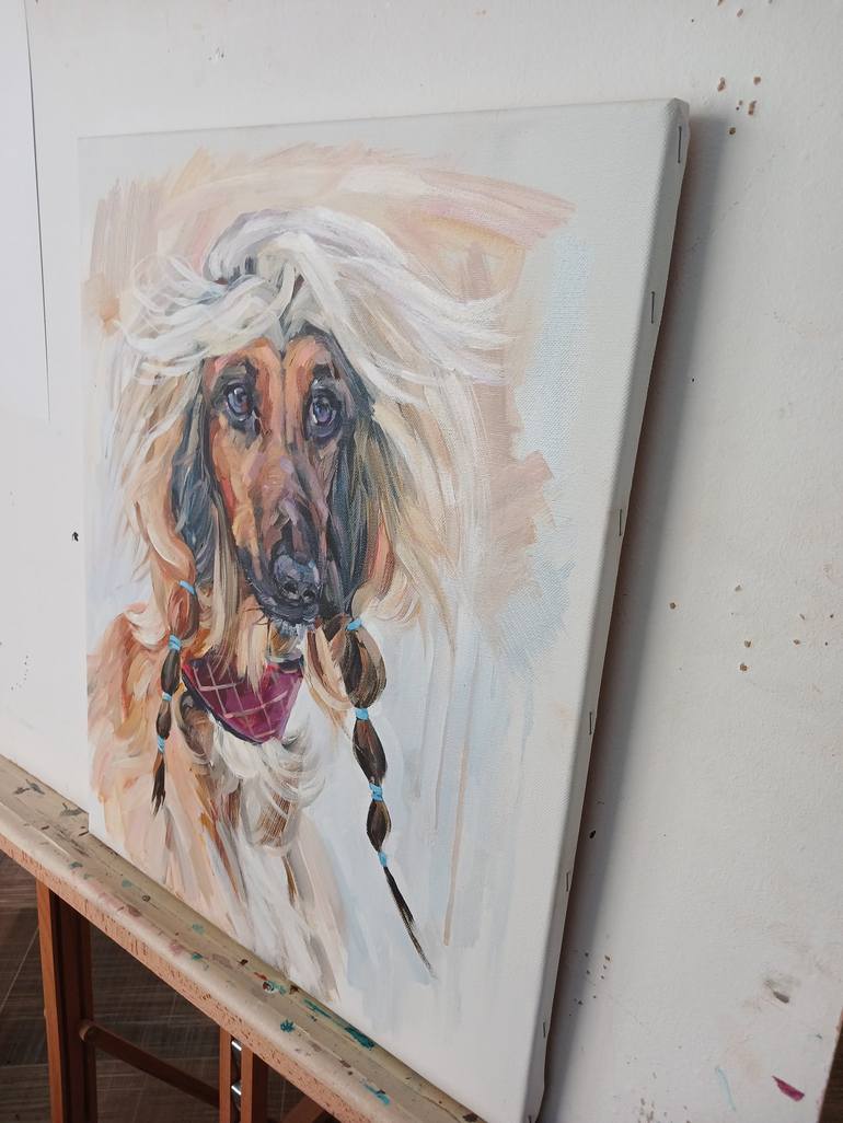 Original Contemporary Dogs Painting by Olga Ivanenko