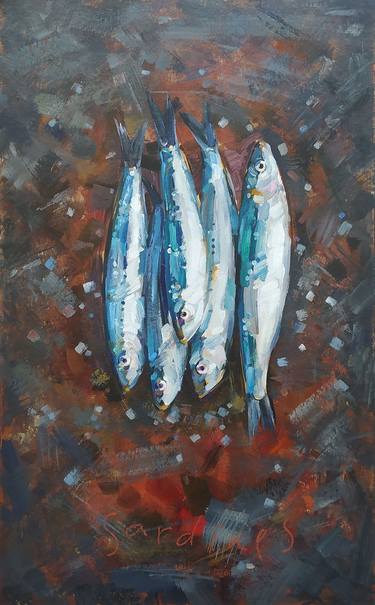 Five fresh sardines. thumb