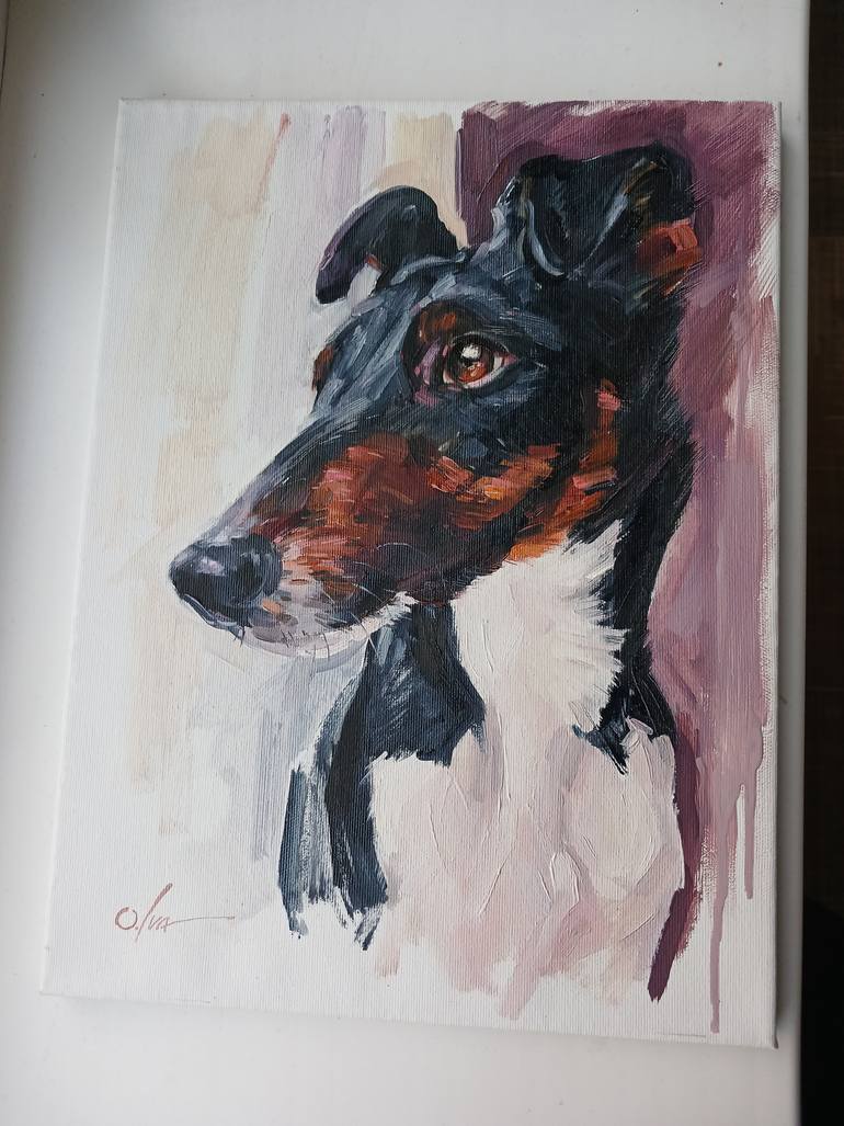 Original Realism Dogs Painting by Olga Ivanenko