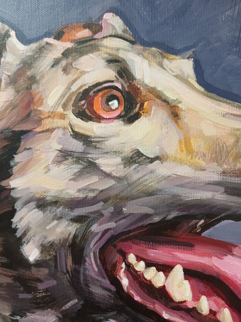 Original Impressionism Dogs Painting by Olga Ivanenko