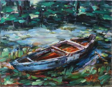 Original Fine Art Boat Paintings by Olga Ivanenko