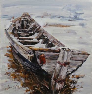 Print of Boat Paintings by Olga Ivanenko