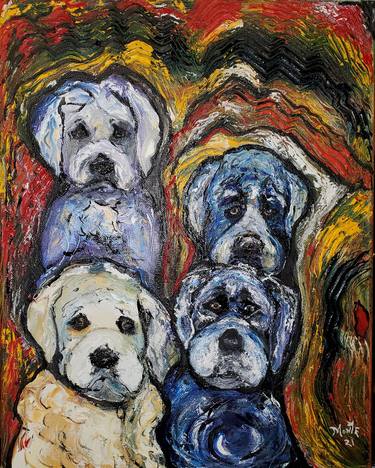 Original Expressionism Dogs Paintings by John Monteleone