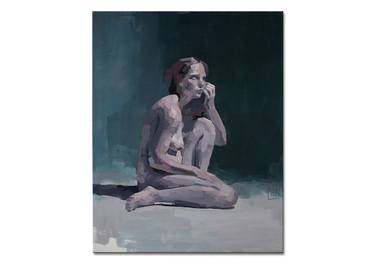 Oilpainting Act figurative Unique sitting Woman, by Marz: "Act 145" thumb