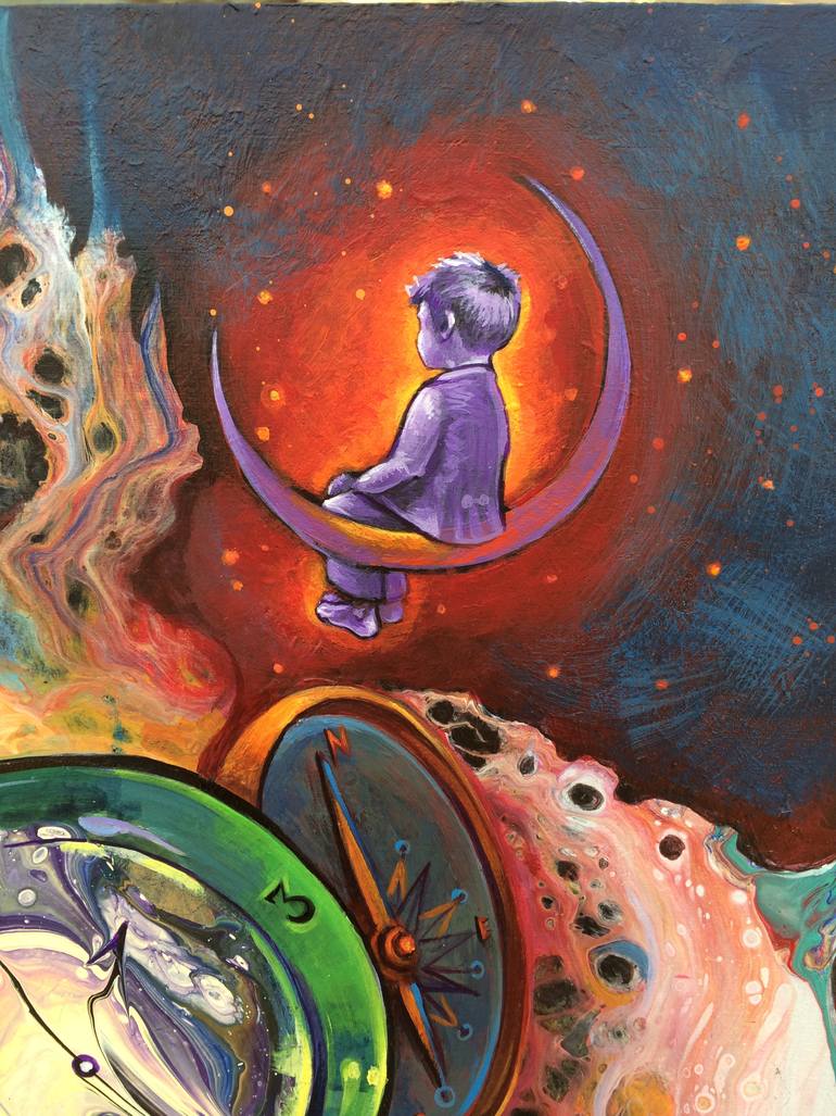 Original Art Deco Fantasy Painting by Diana Savova