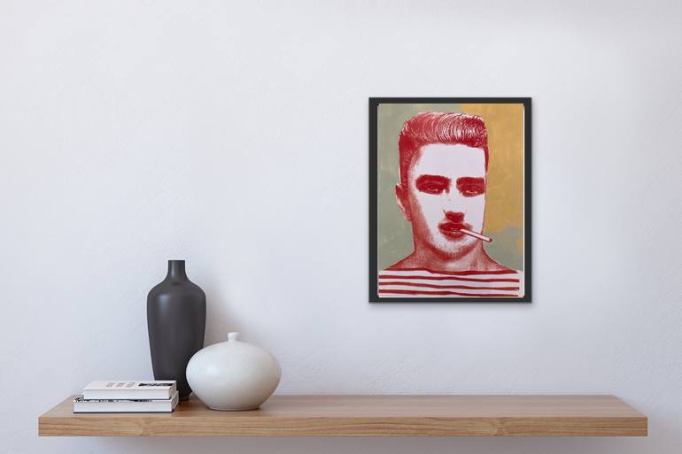Original Abstract Expressionism Portrait Painting by Carmine Santaniello
