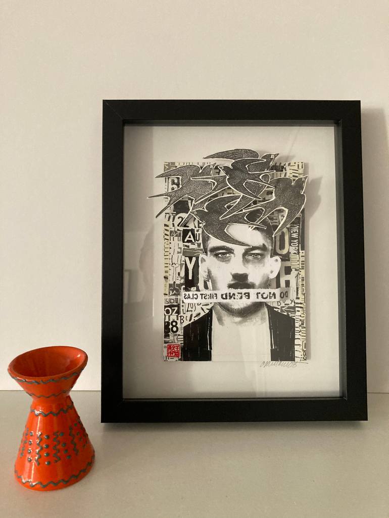 Original Abstract Portrait Drawing by Carmine Santaniello