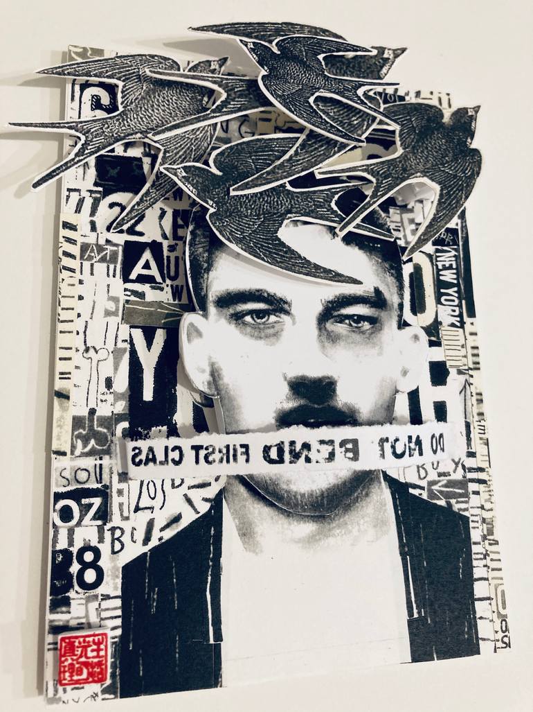 Original Abstract Portrait Drawing by Carmine Santaniello