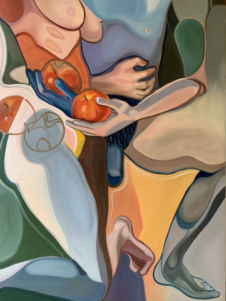 Original Cubism Erotic Painting by Alessandra BB