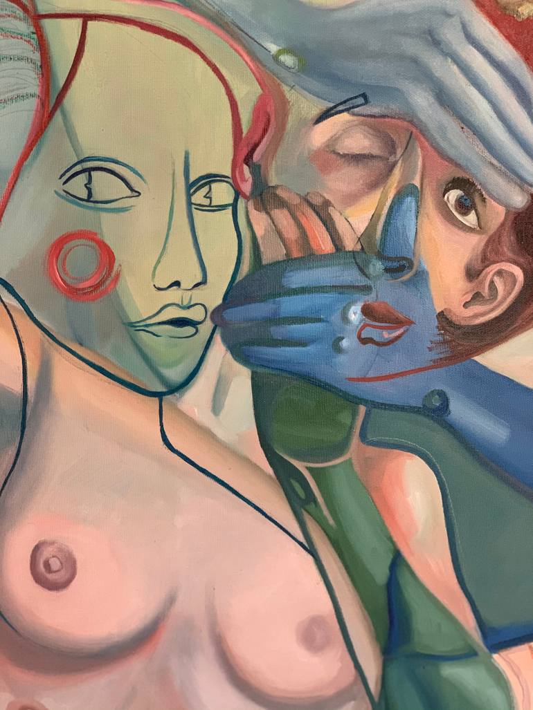 Original Conceptual Erotic Painting by Alessandra Bobeli