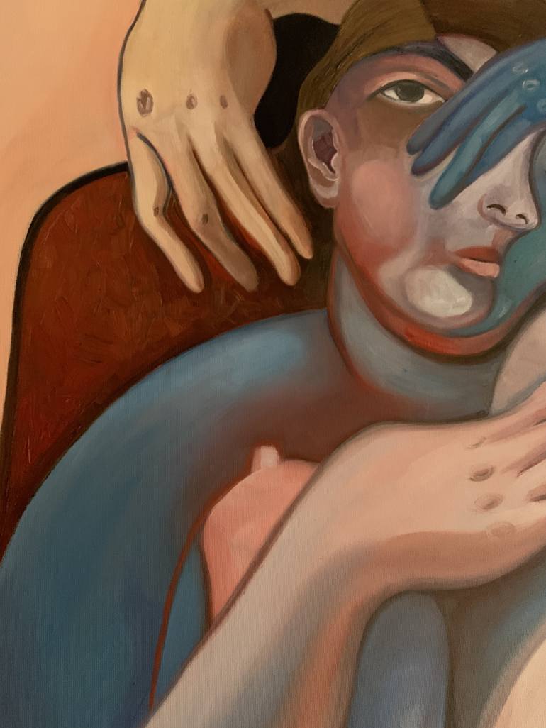 Original Cubism Erotic Painting by Alessandra BB