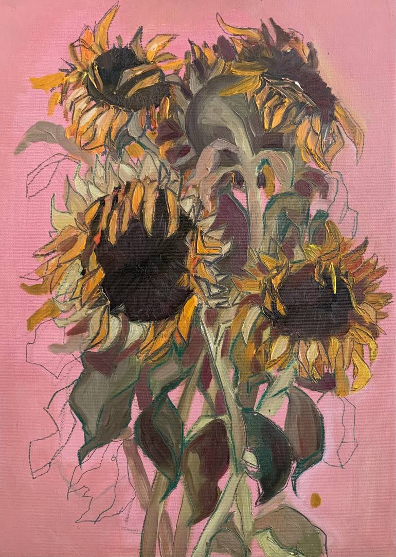 Sunflower Transformation Painting By Alessandra B-B | Saatchi Art