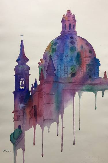 Original Cities Painting by maria nogueras