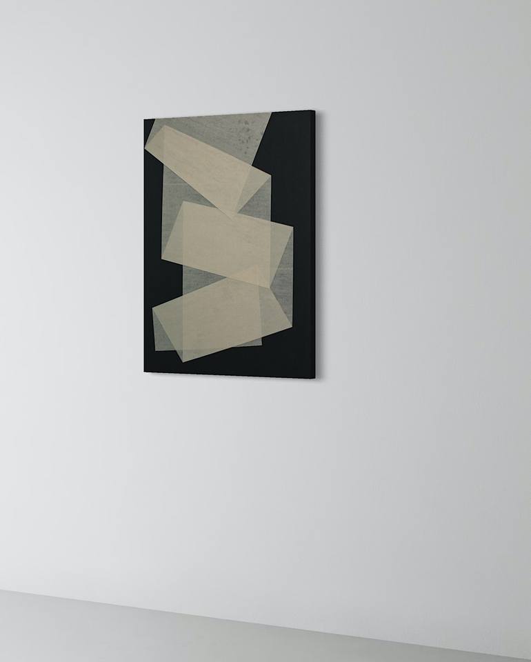 Original Black & White Abstract Collage by Young Shin