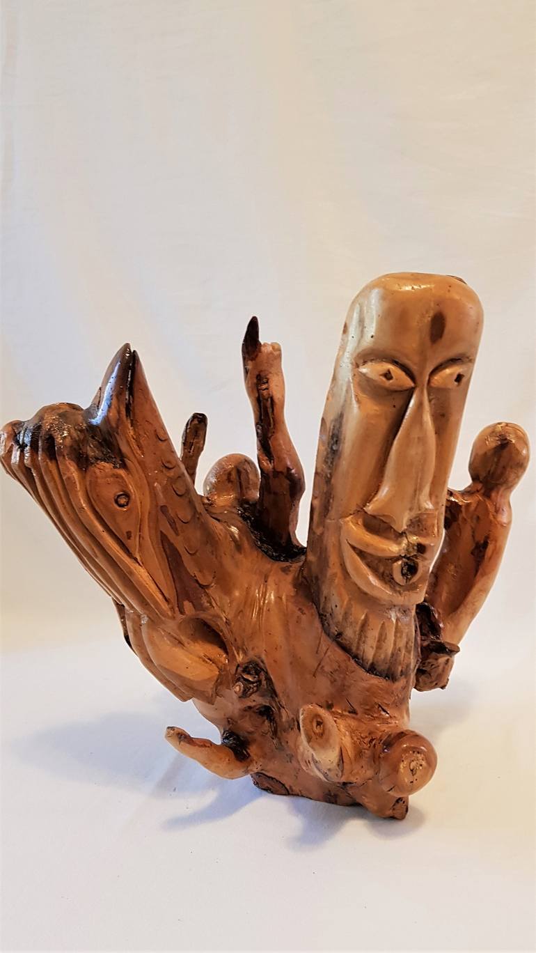 Original Folk Nature Sculpture by Hillel Miller