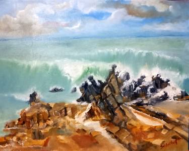 Original Expressionism Seascape Paintings by PRASHANTH PALADUGU