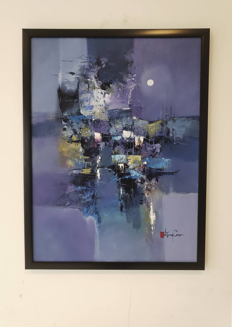 Original Abstract Rural life Painting by HONG NGUYEN