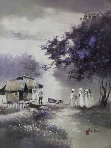 Original Modern Rural life Paintings by HONG NGUYEN