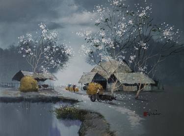 Original Modern Rural life Paintings by HONG NGUYEN