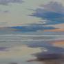 I always feel a greet pleasure to walk on the seaside at lowtide, the atmosphere is special. It is a privileges moment that I would like to transmit in my painting.