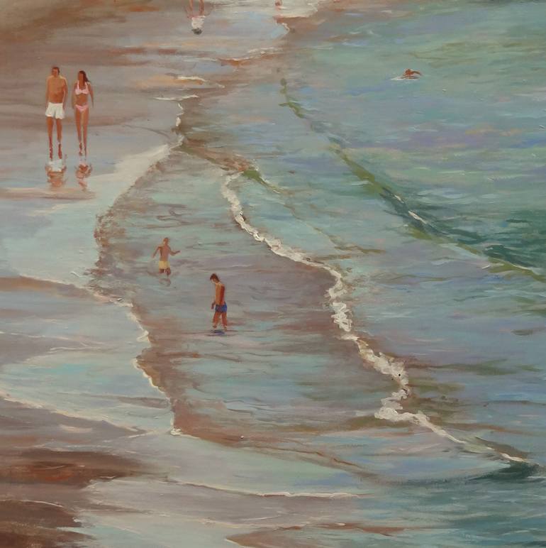 Original Figurative Beach Painting by Conchi Artero