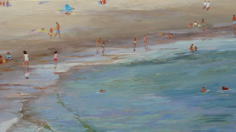 Original Figurative Beach Painting by Conchi Artero