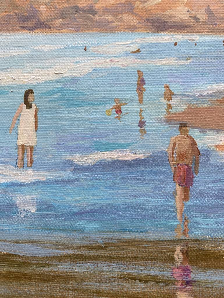 Original Figurative Beach Painting by Conchi Artero