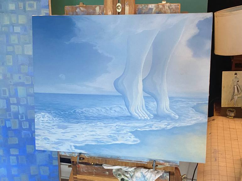Original Art Deco Beach Painting by Nicholas Spindler
