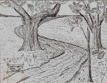 Original Art Deco Landscape Drawings by Christopher Rehm