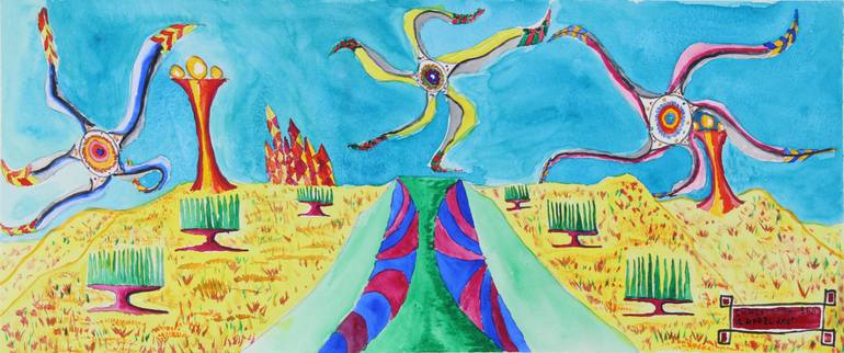 Original Art Deco Fantasy Painting by Christopher Rehm