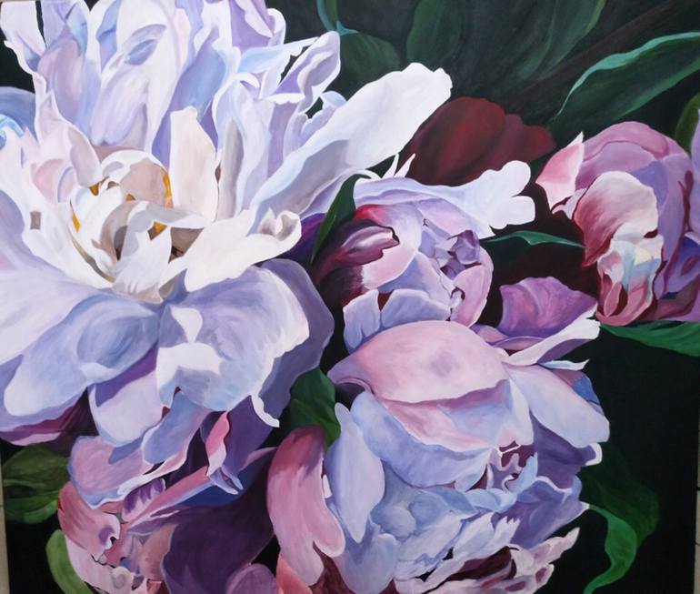 Peonies Painting by Viktoria Strokina | Saatchi Art