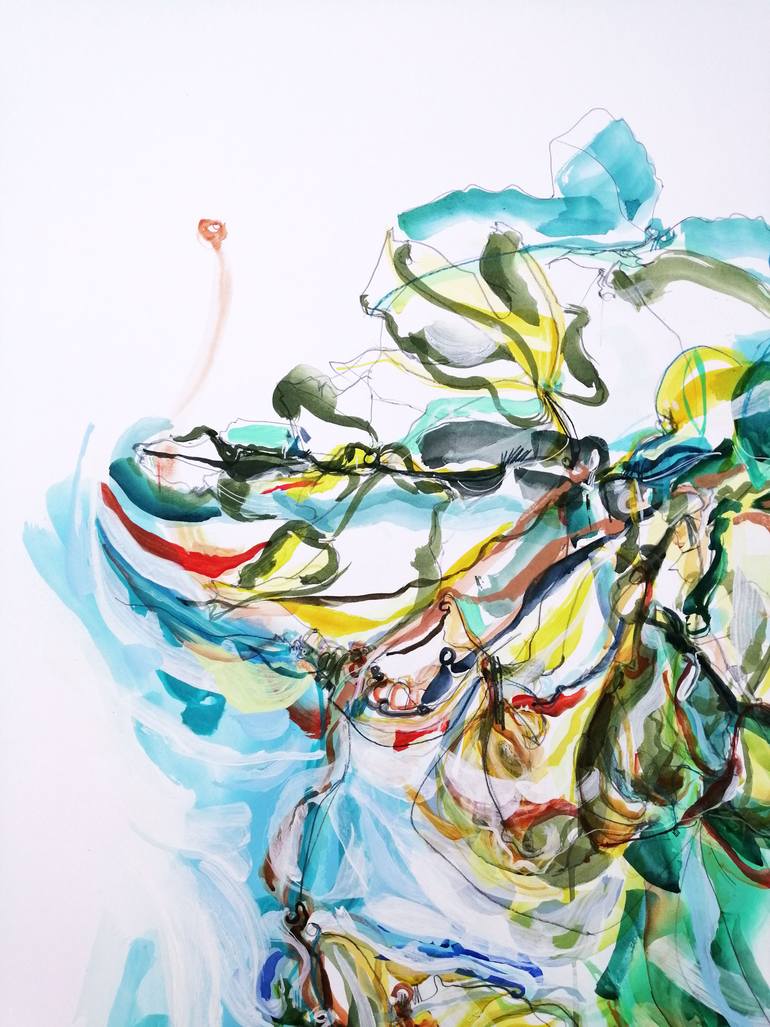 Original Abstract Expressionism Botanic Painting by Emma Archer