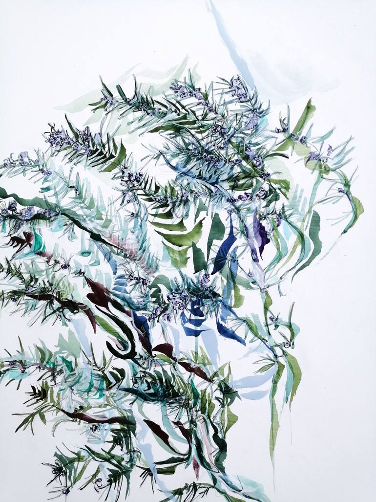Original Abstract Botanic Painting by Emma Archer