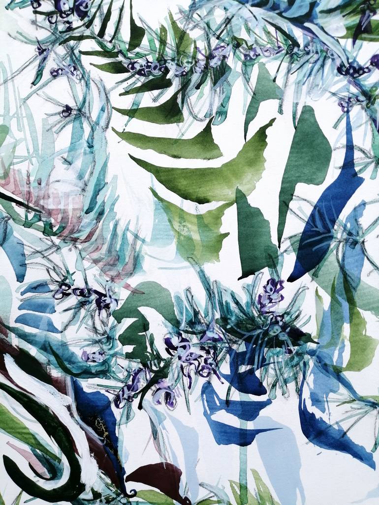 Original Abstract Botanic Painting by Emma Archer