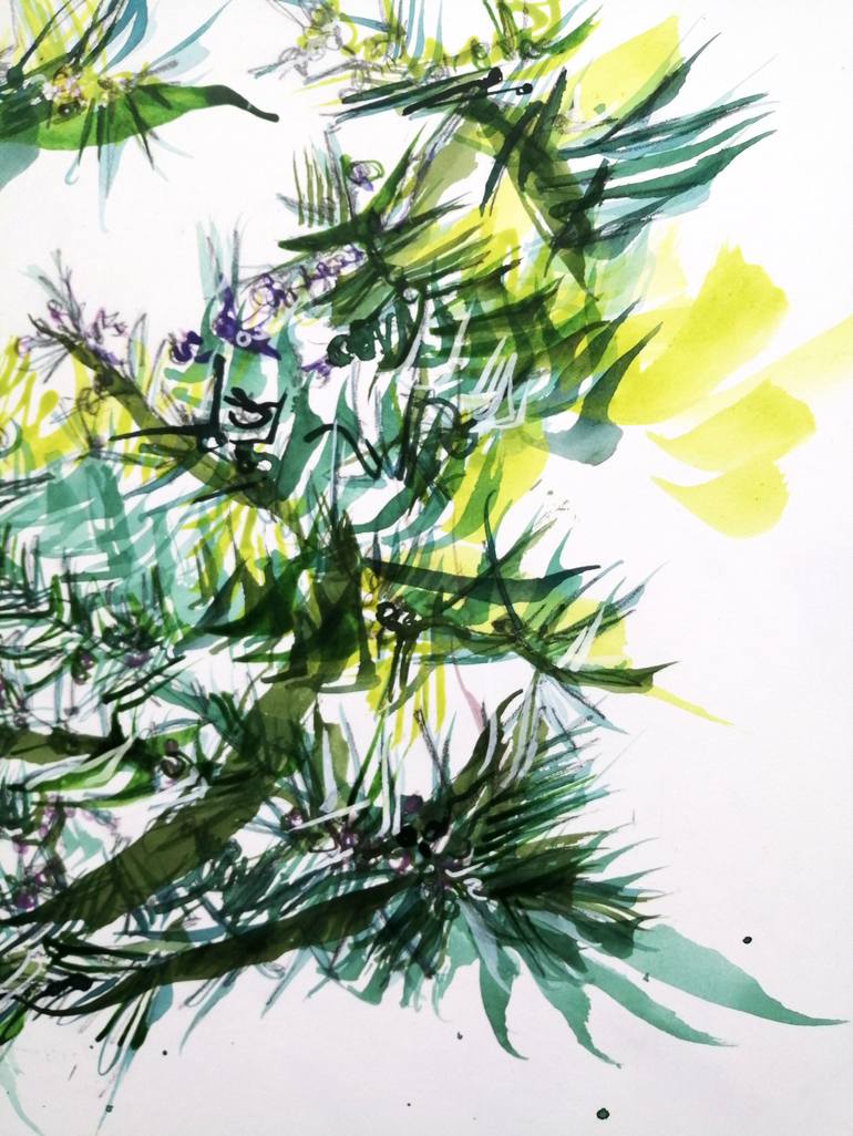 Original Abstract Expressionism Botanic Painting by Emma Archer