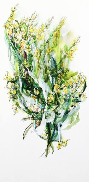 Original Abstract Expressionism Botanic Paintings by Emma Archer