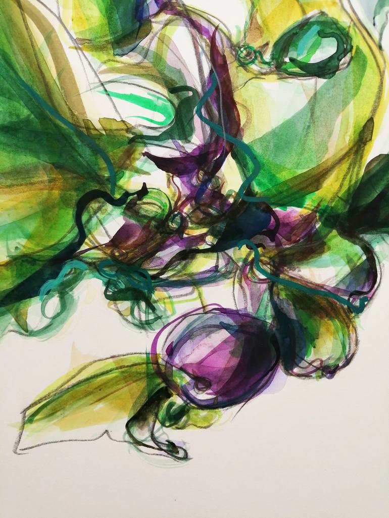 Original Abstract Expressionism Botanic Painting by Emma Archer