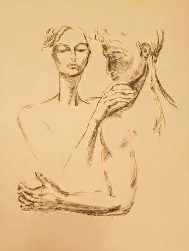 Original Figurative Love Drawings by Ghazal H Salem