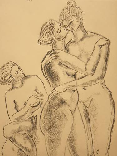 Original Fine Art Nude Drawings by Ghazal H Salem