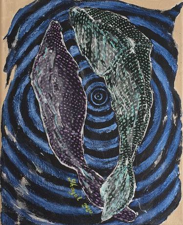 Print of Art Deco Fish Paintings by Ghazal H Salem