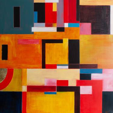 Original Abstract Expressionism Geometric Paintings by Catherine Aronson