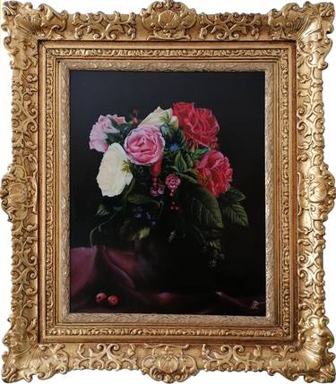 Print of Realism Floral Paintings by Dragomir Milicevic