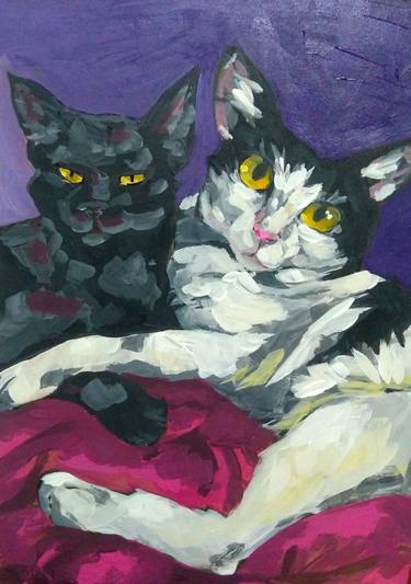 Print of Modern Cats Paintings by Raissa Spinola