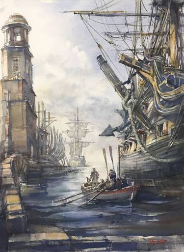 Print of Fine Art Ship Paintings by Andrey Svistunov